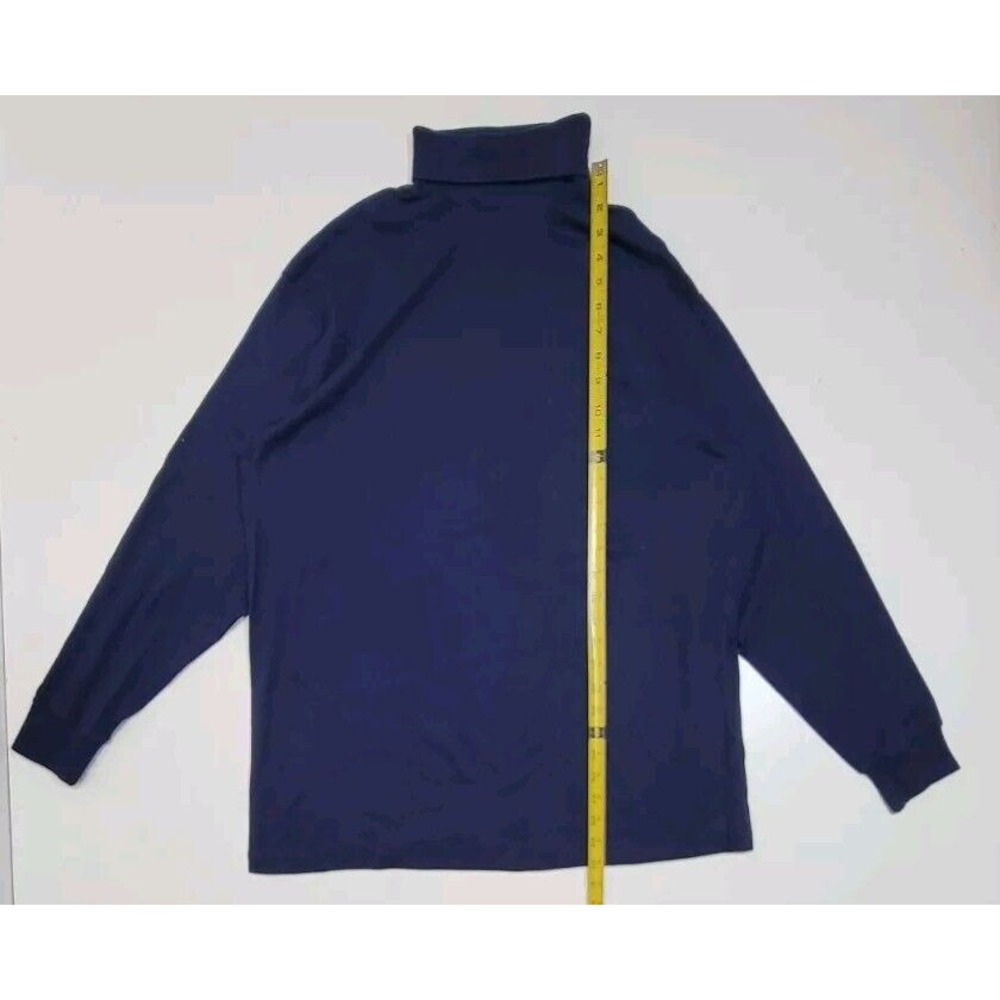 Vtg Lobo By Pendleton Long Sleeve Turtleneck Blue XL Combed Cotton Made In‎ USA